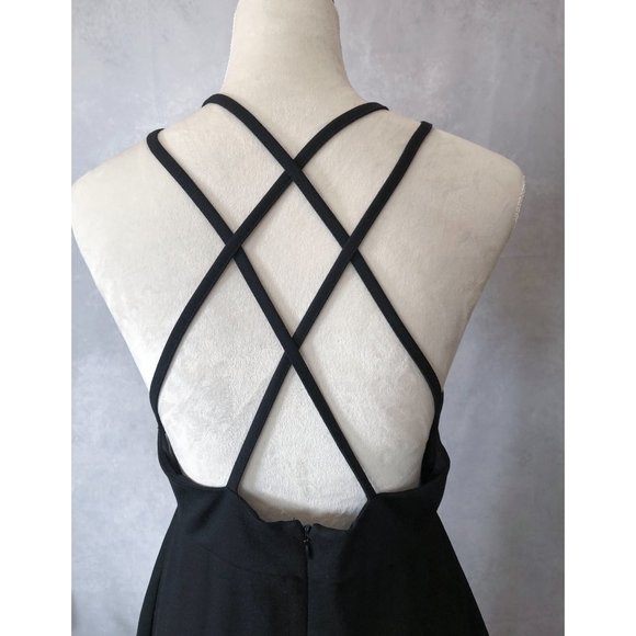 HARPER + LEMON Halter Dress Sleeveless Bodycon Midi Black Size L NWT - Picture 5 of 11